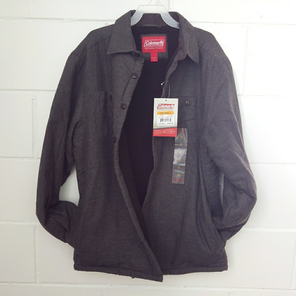 Coleman's Men's Sherpa LINED Cotton Shirt Jacket - Picture 2 of 7